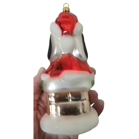 Kurt S. Adler Peanuts Snoopy Glass Christmas Ornament 6" - Picture 5 of 7